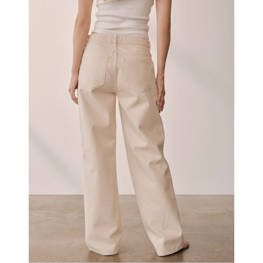 About You X Marie Von Behrens Cream White Loose Fit “Eva” Organic Cotton Jeans View 4
